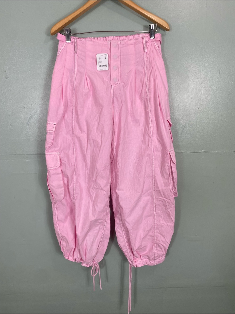 Free People Movement Charmer Utility Pant Barrel Parachute Powder Pink Small